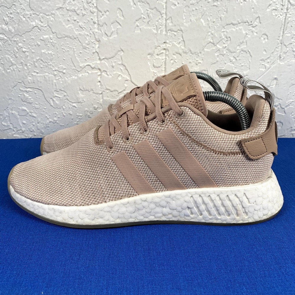 Adidas NMD R2 Boost Womens Running Shoes Tan Beige Sneakers AQ0197 Size 10